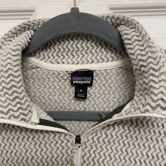 PATAGONIA R1 Air Zip-Neck Pullover Wool White Women Med Gorpcore - Picture 2 of 7